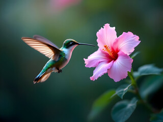 Fototapeta premium hummingbird and flower