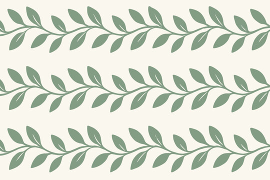 Simple illustration continuous band vector pattern flowing repeating leaf design pairs minimalist