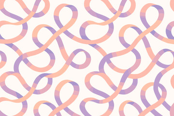 Flowing seamless pattern illustration loop forming vector flow shapes continuous ribbon looping