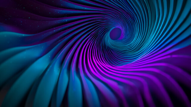Abstract swirl spiral purple blue digital art wavy concentric circles vortex hypnotic pattern design futuristic vibrant colorful surreal 3D