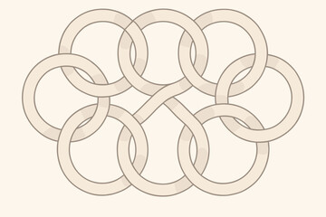 Pattern circle interwoven illustration infinite forming path arcs overlapping smooth circles vector