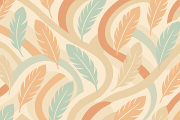 Featherband pattern harmony illustration stripe geometry combining vector soft curved hues feather