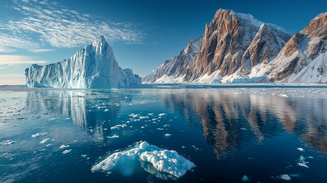 iceberg floating in polar sea arctic