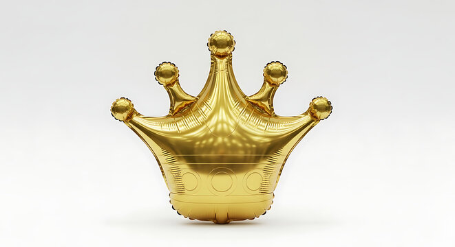 Stunning golden crown balloon floating majestically, perfect for celebrations, birthdays, and royal themed events, joy and luxury