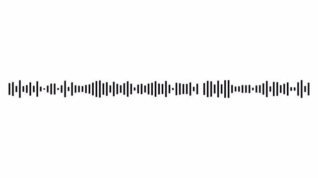 Audio waveform spectrum animation with alpha channel in 4K,audio wave motion background ,line digital minimalist sound wave animation on transparent background, audio wave visualization voice record
