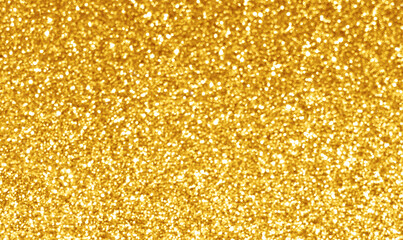 Golden yellow glitter bokeh background. Photo can be used for New Year, Christmas and all celebration concepts.