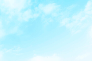 Blue pastel sky with white fluffy cloud. Cumulus clouds background. Cloudscape morning sky. The concepts of freedom of life, never give up and positive though energy.
