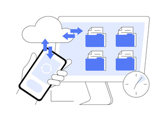 Fototapeta na wymiar Data backup and recovery isolated cartoon vector illustrations.