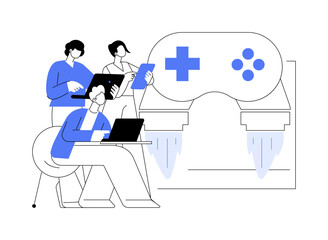 Game launch isolated cartoon vector illustrations.