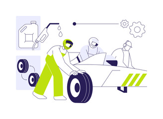 Pit stop abstract concept vector illustration.