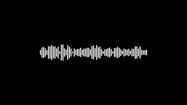 Audio waveform spectrum animation with alpha channel in 4K,audio wave motion background ,line digital minimalist sound wave animation on transparent background, audio wave visualization voice record