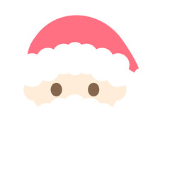 シンプルなサンタさんのお顔イラスト⭐︎PNG