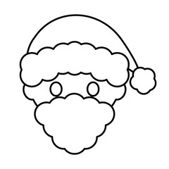 シンプルなサンタさんのお顔塗り絵⭐︎
