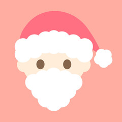 シンプルなサンタさんのお顔イラスト⭐︎