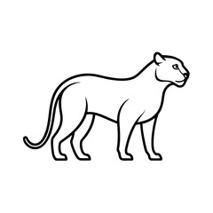 Panther Line Art Vector Illustration