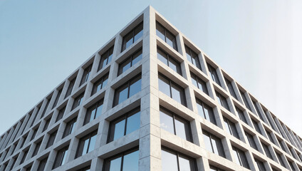 Modern architectural building exterior with geometric windows