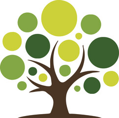 garden tree logo emblem circular foliage vector branding