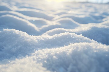 Close-up of sparkling snow under sunlight
