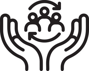 customer retention icon. customer loyalty icon. icon for app, ui and website. vector illustration on transparent background.
