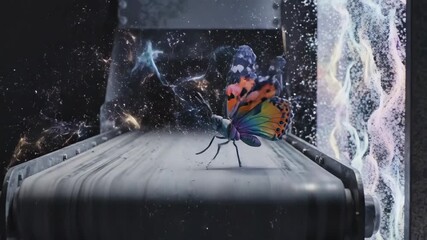 Watch as a simple lump of clay evolves into a vibrant and magical butterfly. This enchanting process captures the beauty of creation and transformation, showcasing vivid colors and dynamic movement.