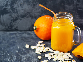 Homemade, healthy and delicious pumpkin juice