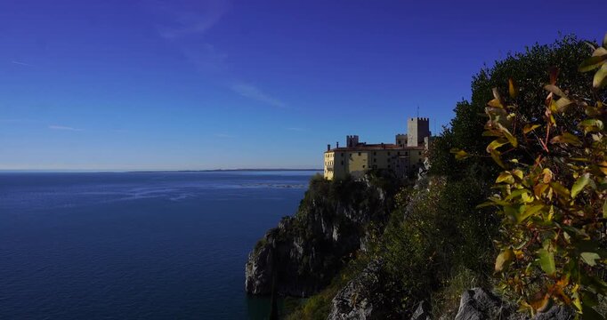 Gulf of Trieste with Castello di Duino in Back, Italy