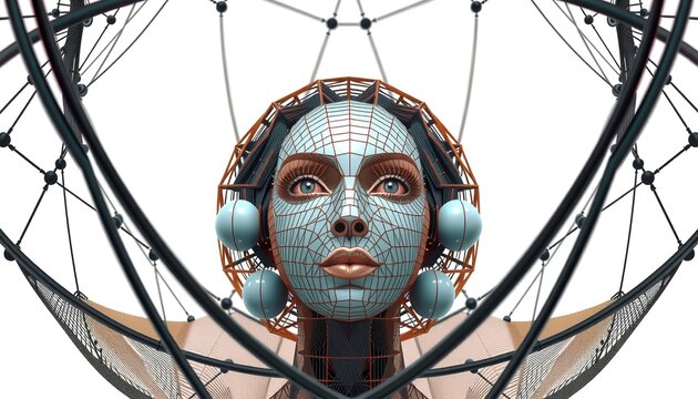 Futuristic Digital Human Portrait - Powered by Adobe