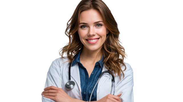 Confident Doctor's Portrait: A close-up shot of a medical professional, radiating confidence, embodying trustworthiness and expertise, showcasing the dedication of healthcare.