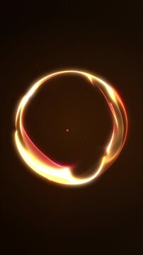 Vertical glowing golden and red orb animation with warm plasma texture. Futuristic gradient light flow in elegant looping motion. Perfect for abstract 9:16 visual backgrounds.