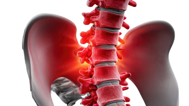 Spinal Anatomy Focus: An illustrative, detailed examination of a human spine showcases the vertebral column, emphasizing anatomical details to highlight health or potential issues.