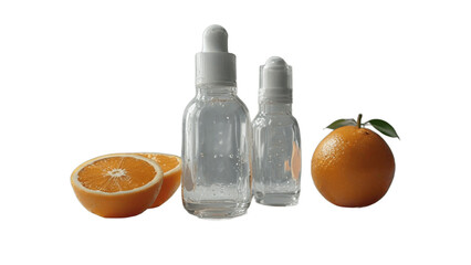 Luxury Minimal Glass Serum Bottle on Transparent Background