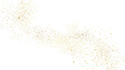 Golden abstract sparkle particle on transparent background