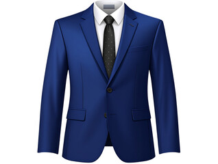  Realistic Vector Men's Blue Business Suit Jacket with White Shirt and Black Tie  (2)