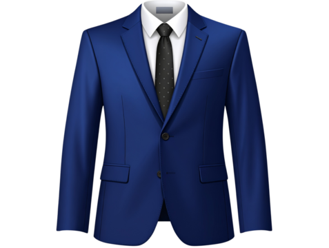  Realistic Vector Men's Blue Business Suit Jacket with White Shirt and Black Tie  (2)