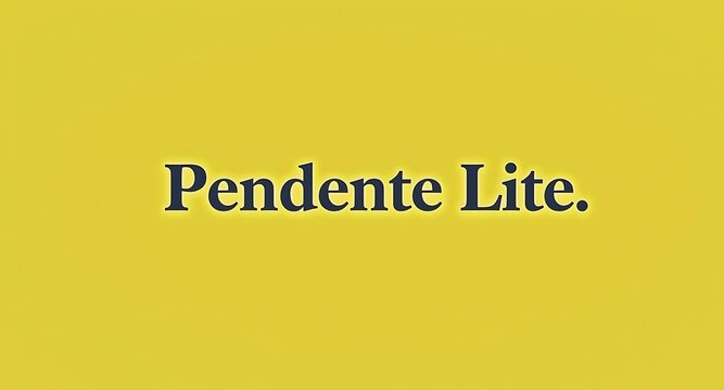 Modern text 'Pendente Lite.' on a vibrant yellow background for sleek branding and design projects.