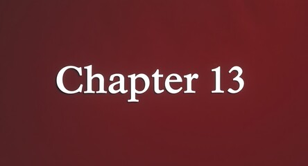 Bold white 'Chapter 13' text on rich, textured dark red background for dramatic storytelling