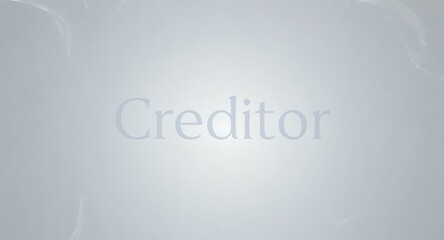 Elegant 'Creditor' text on soft, ethereal background for financial and business concepts