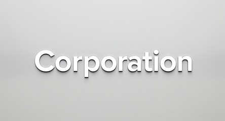Modern corporation logo concept with clean white text on a subtle grey background