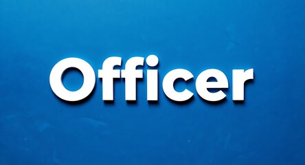 Bold white "Officer" text stands out against a vibrant blue background, creating a modern and impactful visual.