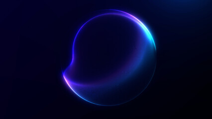 Abstract glowing blue and purple liquid sphere with smooth plasma texture. Futuristic energy orb on dark background with soft gradient light and elegant shine.