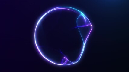 Smooth blue and purple glowing liquid sphere animation in dark space. Futuristic plasma energy orb with elegant motion and soft gradient light. Seamless 4K loop for modern visuals. - Powered by Adobe