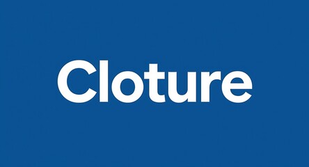 Bold white text 'Cloture' centered on vibrant royal blue background, modern minimalist design