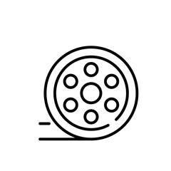 Film vector icon. editable line icon with outline style for cinema, media, video