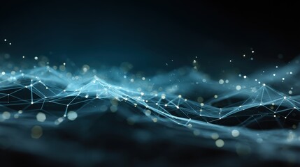 Abstract network of connected lines and dots, representing data flow