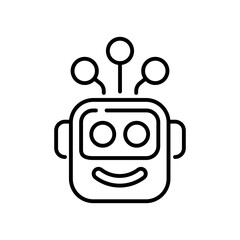 Robot vector icon. editable line icon with ai, bot, cyborg design elements