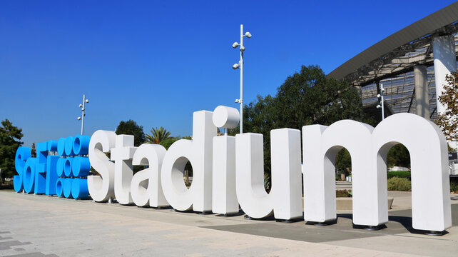 Inglewood, California &ndash; October 24, 2025: SoFi Stadium, iconic sports and entertainment venue at 1001 Stadium Dr, Inglewood, in the Los Angeles metropolitan area