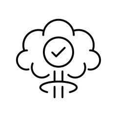 Cloud vector icon, editable line icon in outline style, network and technology symbols