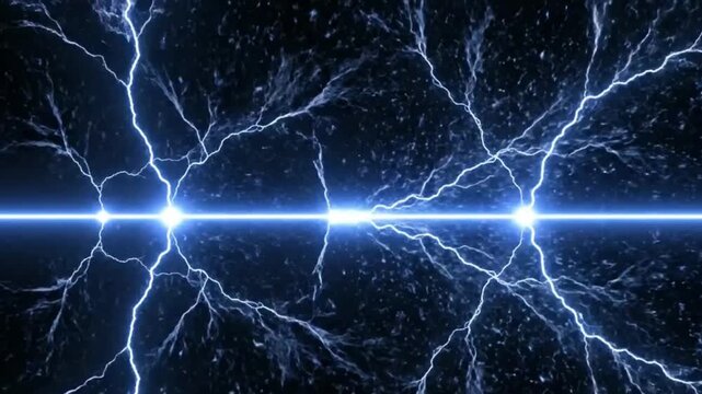 Horizontal Electric Arc Lightning Energy Discharge Background