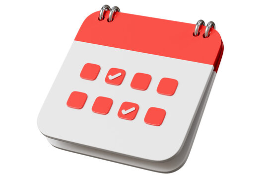3d calendar with checklist icon. schedule planning concept. Minimal cartoon calendar planner to-do reminder for app banner web hero. isolated on white background. 3d render.