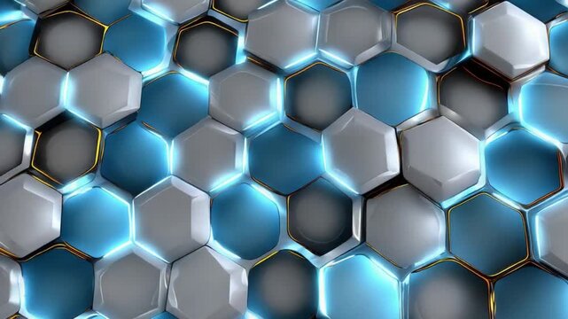 Abstract Hexagon Design: A mesmerizing arrangement of geometric hexagons, with glowing accents, creating a modern and futuristic aesthetic.